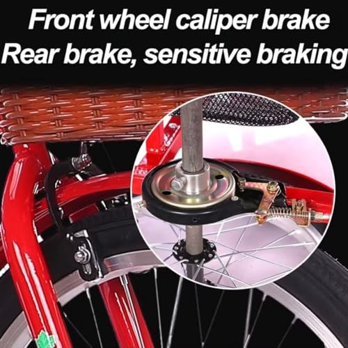 Folding Adult tricycles with Back seat,Elderly Rickshaw Pedals Tricycle,Cruiser Trike,3 Wheels Bicycles for Hanging Out and Traveling,Front and Rear Brakes