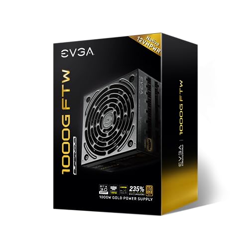 EVGA Supernova 850G FTW ATX3.0 & PCIE 5, 80 Plus Gold Certified 850W, 12VHPWR, Fully Modular, ECO Mode with FDB Fan, 100% Japanese Capacitors, Compact 150mm Size, Power Supply 535-5G-0850-K1