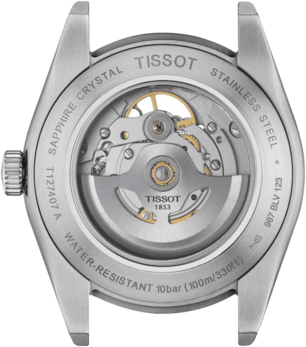 Tissot Mens Gentleman Powermatic 80 Open Heart 316L Stainless Steel case Automatic Watches, Grey, Stainless Steel, 21 (T1274071104101)