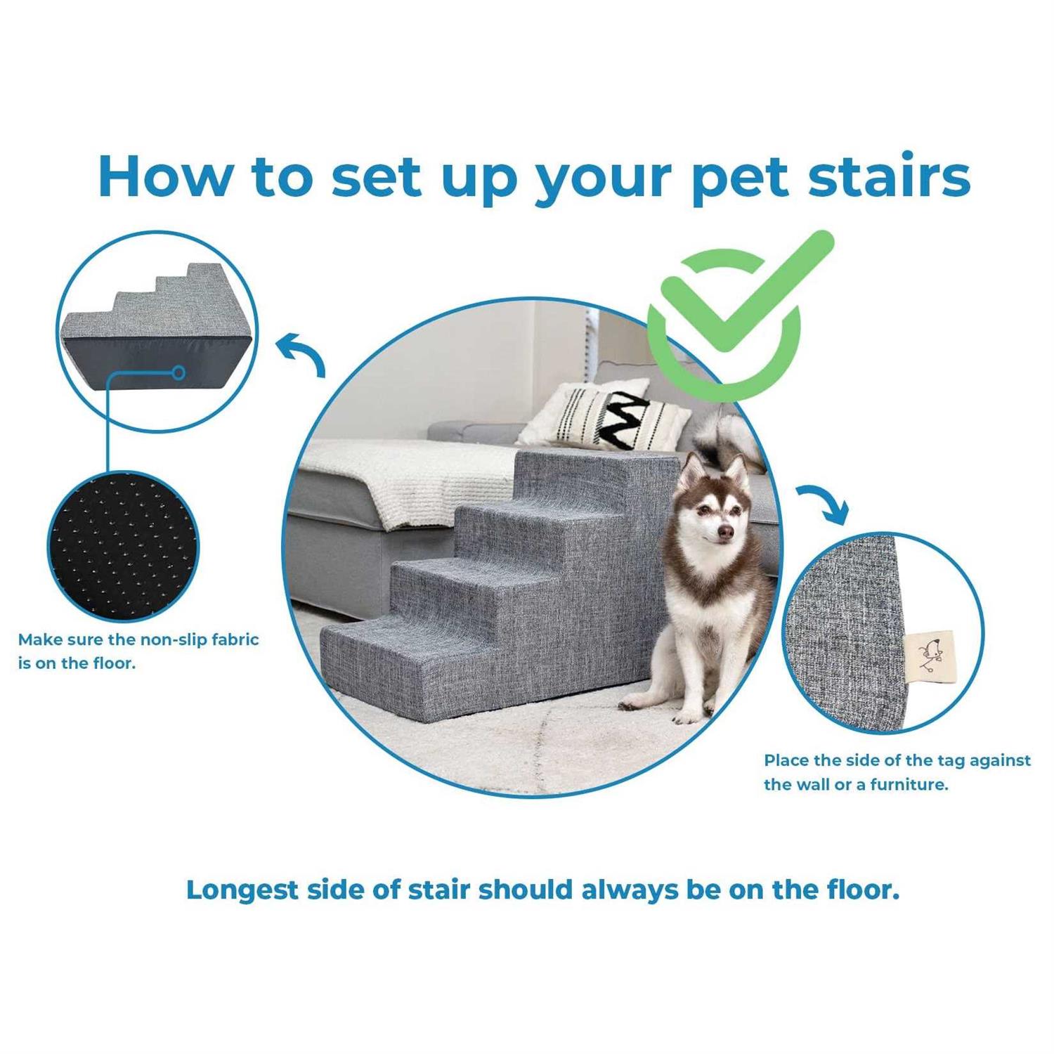 Best Pet Supplies Pet Steps Stairs with CertiPUR-US Certified Foam for Dogs Cats - Pet Supplies online store
