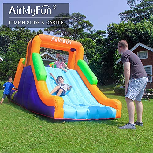 Bounce House with Slide Inflatable Durable Sewn Jumper Castle Bouncy House for Kids Outdoor Indoor