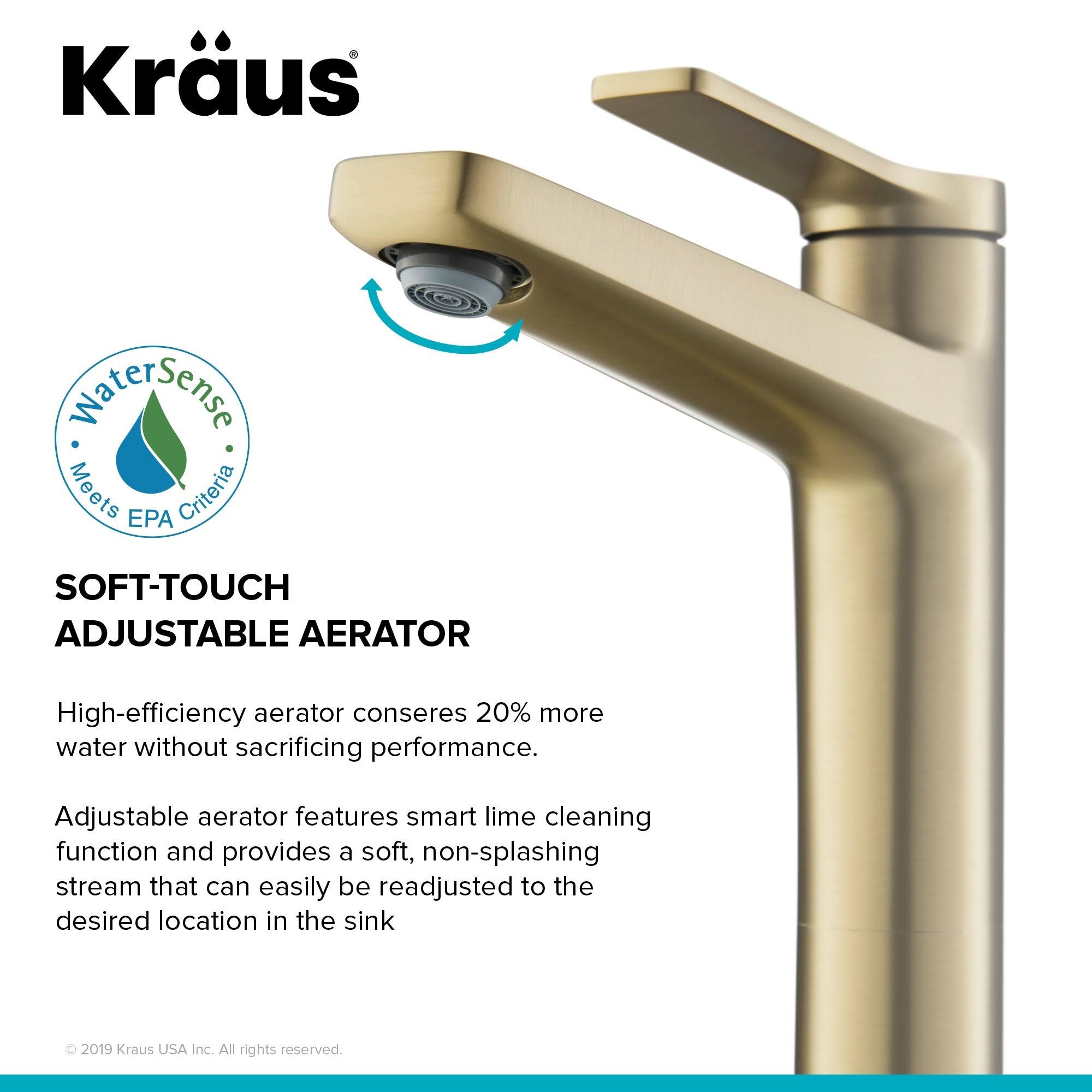 Kraus Indy Single Handle 2-Pack Vessel Bathroom Faucet Spot Free Stainless Steel