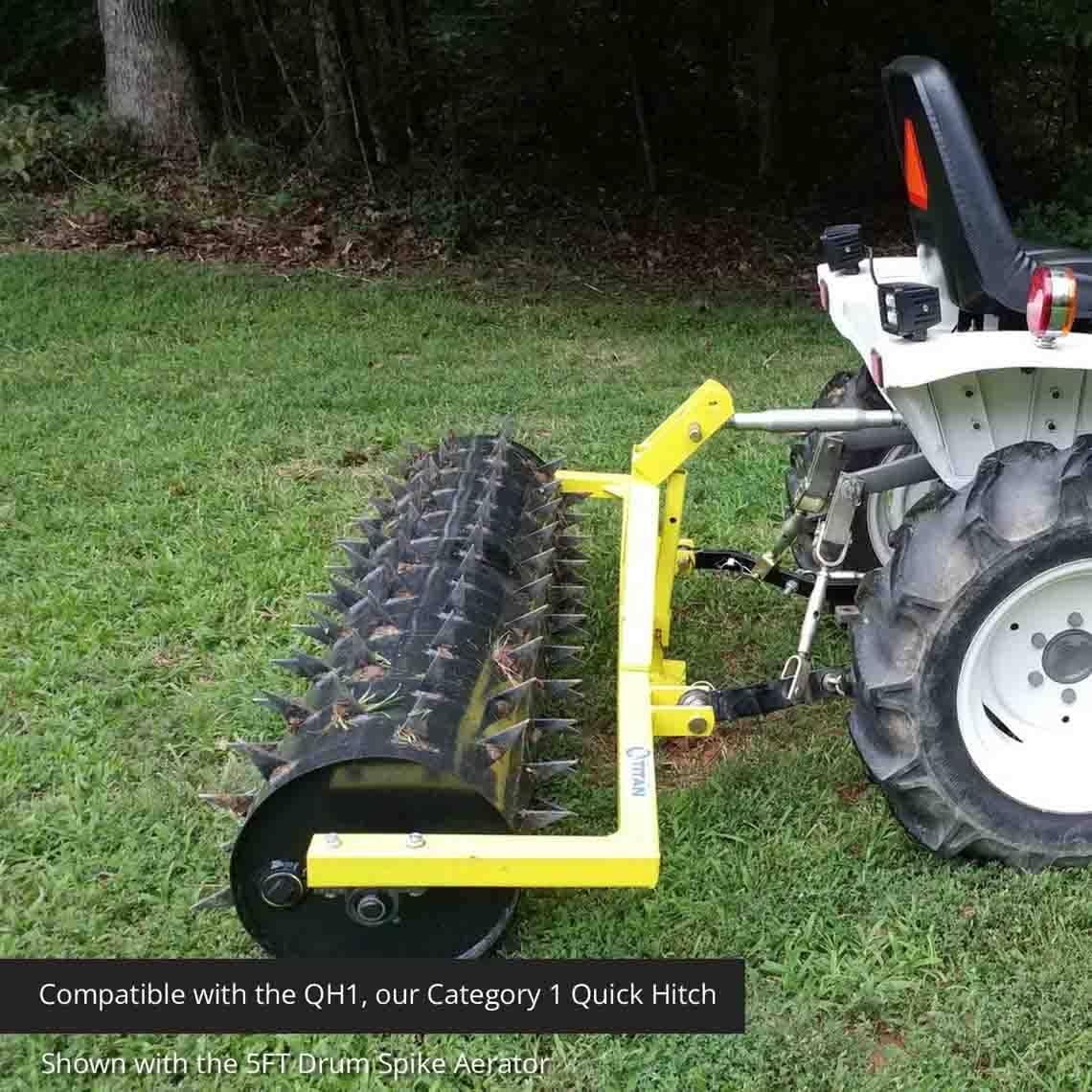 Titan Attachments 6 FT Drum Spike Aerator Category 1 and 2, 3 Point