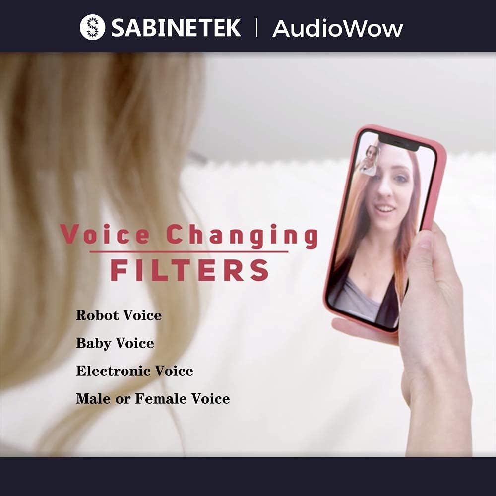 SabineTek AudioWo -Bluetooth Microphone Wireless Lapel Mic, Compact Wireless Clip -on Microphone,Bluetooth Lavalier Microphone for Smart Phone, Recording Video Vlogger, Sound Mixer,Remix Mic
