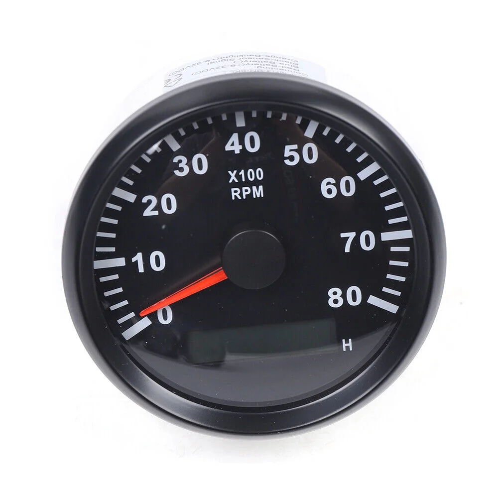 ZhdnBhnos Universal 6 Gauge Set Digital Speedometer Tacho Fuel Level Gauge Water Temp Volts Oil Pressure For Car Marine Boat Truck Black