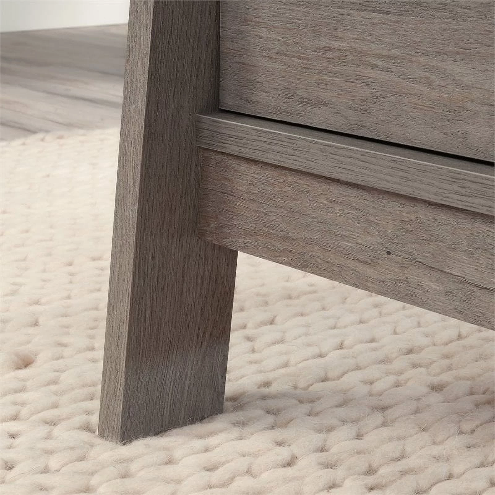 Sauder Trestle Executive Desk with Drawers, Mystic Oak Finish