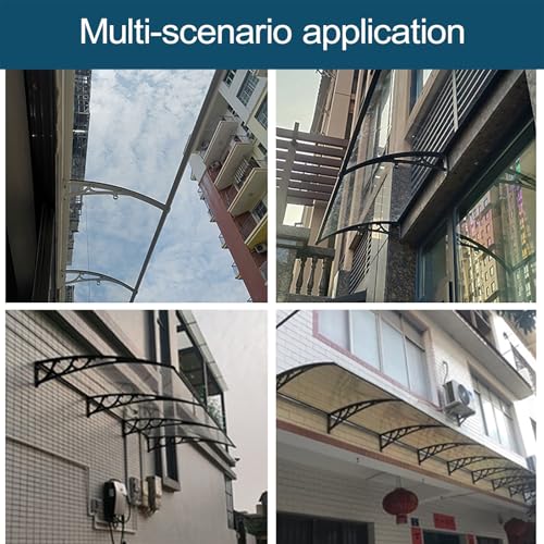 Door Awnings Exterior, Window Awning Door Canopy Polycarbonate Cover, UV/Rain/Snow Protection, Window Awning Canopy for Outdoor Patio & Front Doors(60x100cm/24x39.5in)