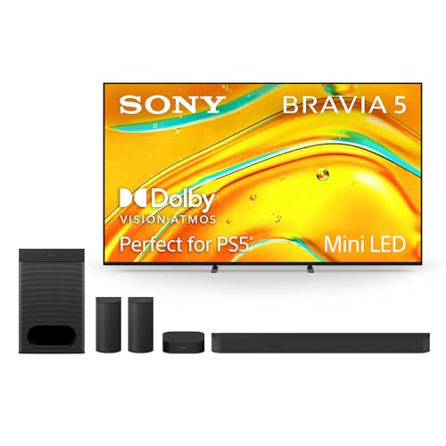 Sony BRAVIA 5 65 Inch TV, Mini LED, 4K Smart Google TV, XR Processor with AI Technology,120hz Television with Dolby Vision/Atmos, Exclusive Features for PlayStation?5, K-65XR50, 2025 Model