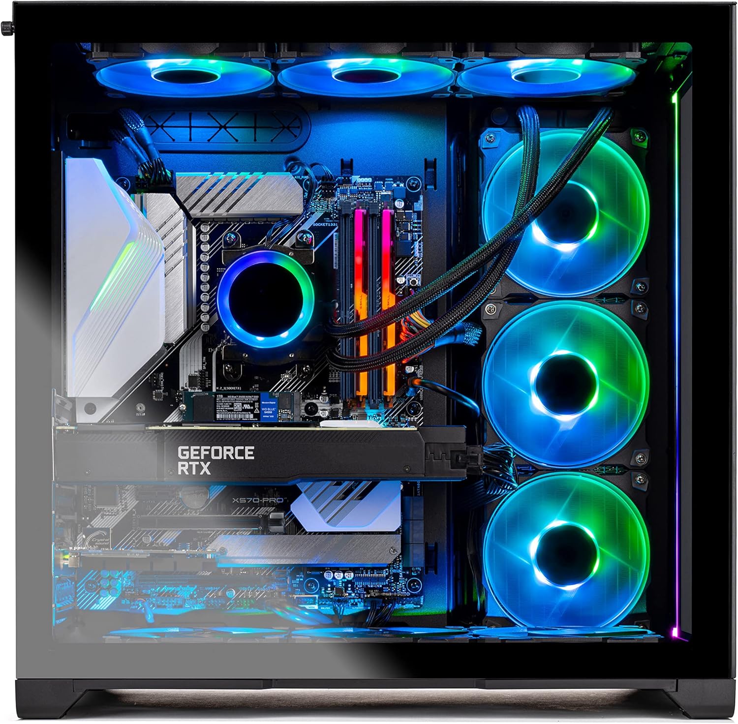 Skytech Prism II Gaming PC Desktop – AMD Ryzen 9 5950X 3.4 GHz, RTX 3090, 1TB NVME Gen4 SSD, 32G DDR4 3600 RGB, 1000W Gold PSU, 360mm AIO, AC Wi-Fi, Windows 11 Home 64-bit