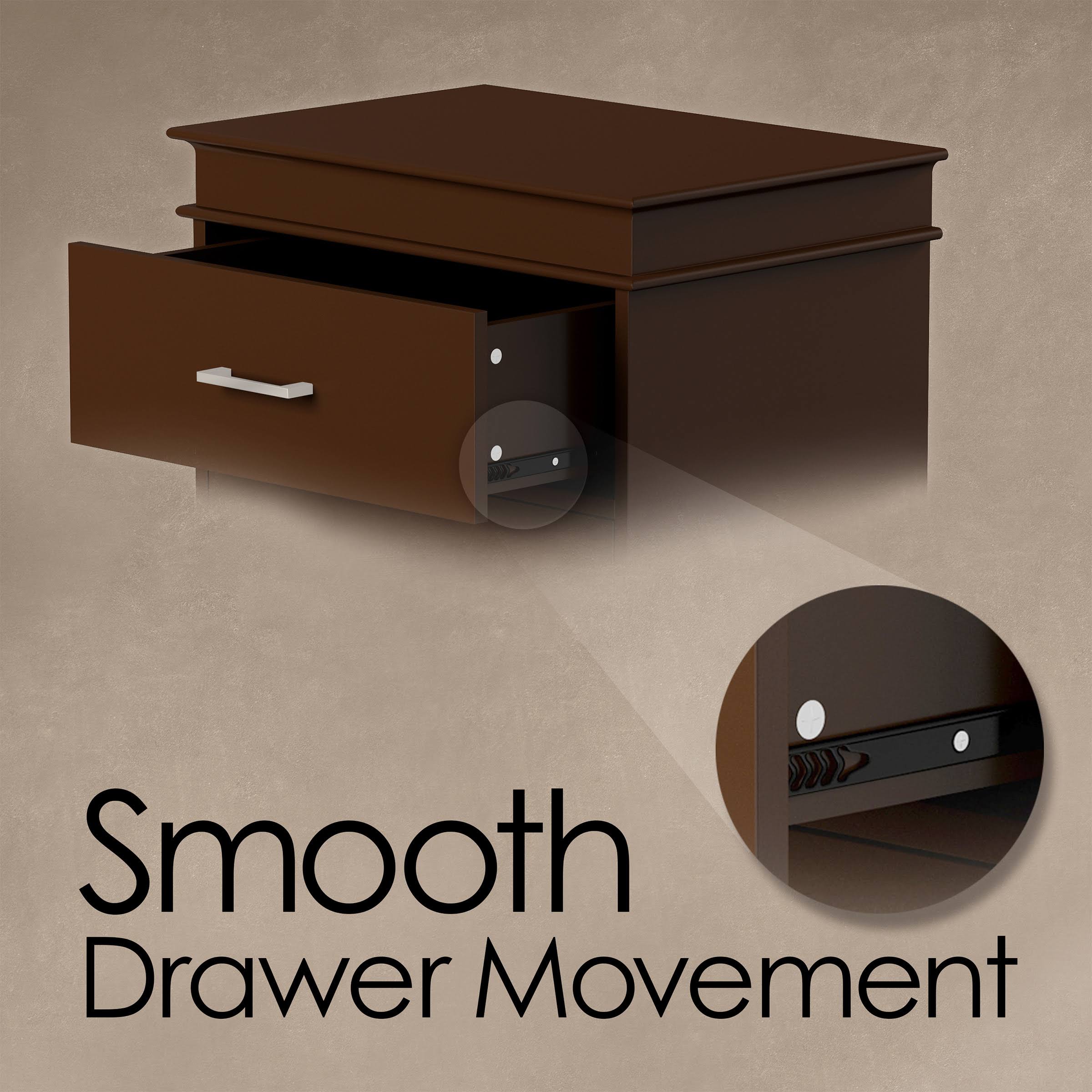 Hastings Home 2-Drawer End Table - Dark Brown