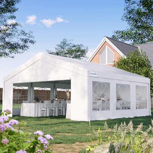 Quictent 20x20 Party Tent Heavy Duty Outdoor Canopy Tent Carport Wedding Event Shelter BBQ Wedding Tents for Parties with Storage Bags(Mesh)
