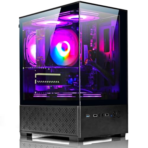 LXZ Desktop PC Computer AMD Ryzen 7-5700G 8 core 3.9GHz, 16G DDR4 RAM, 512GB NVME SSD, Tower Computer with Power Supply 400W for Home and Office (White)