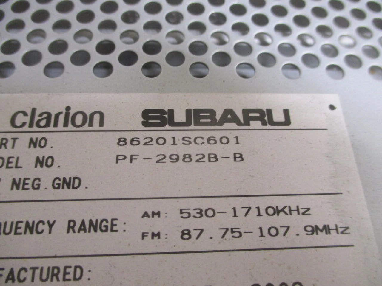 Pre-Owned Subaru Forester Single CD MP3 WMA Satellite Player Radio CP604U1 OEM LKQ (Good)