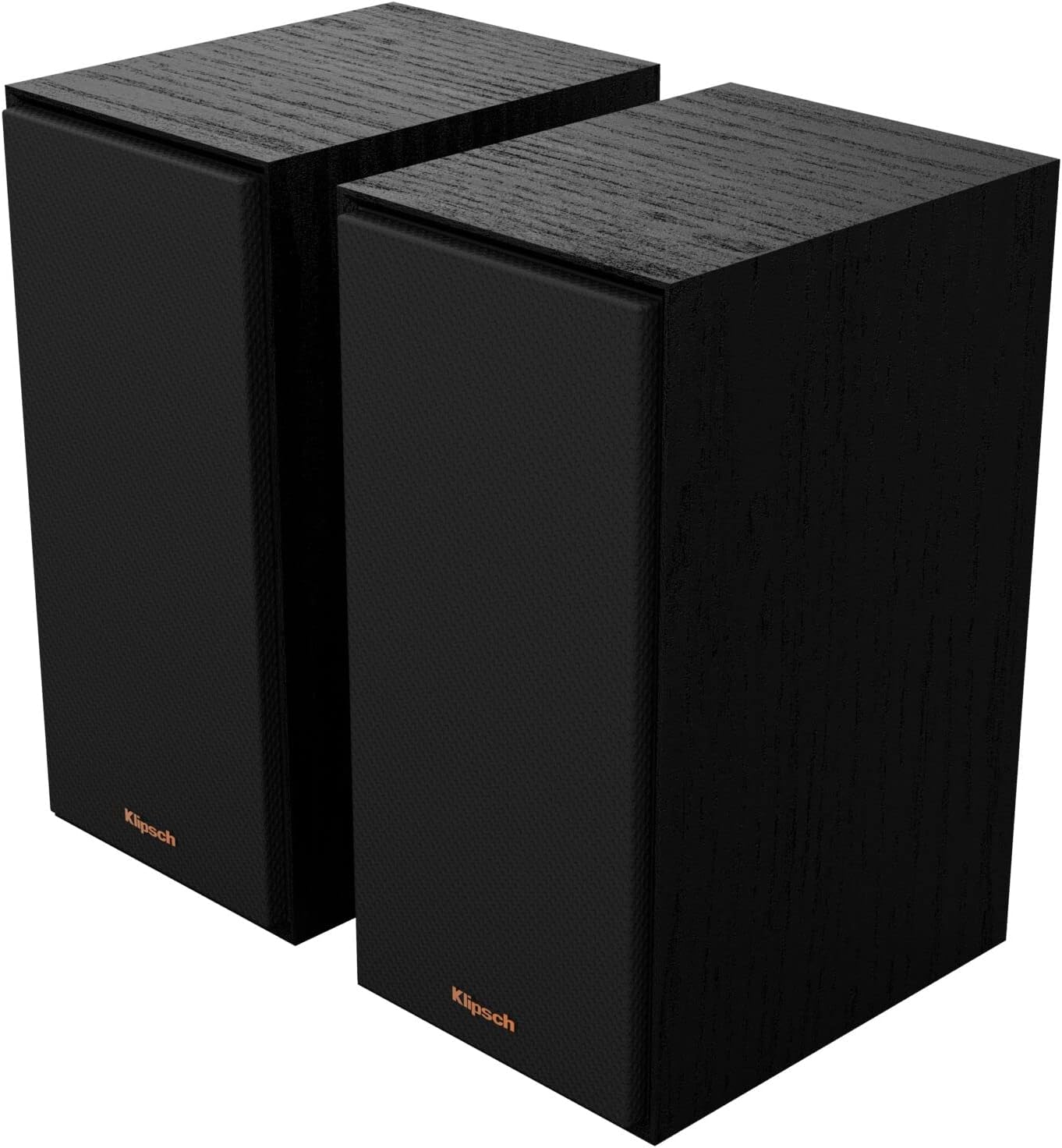 Klipsch Reference R-40PM Powered Bookshelf Speakers - 90-Degree x 90-Degree Tractrix Horn - Linear Travel Suspension - Sleek, Modern Appearance (Renewed)