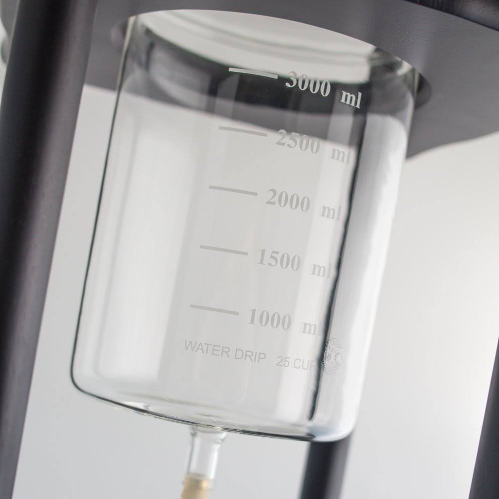 Yama Glass 25 Cup Cold Drip Maker Straight Black Wood Frame