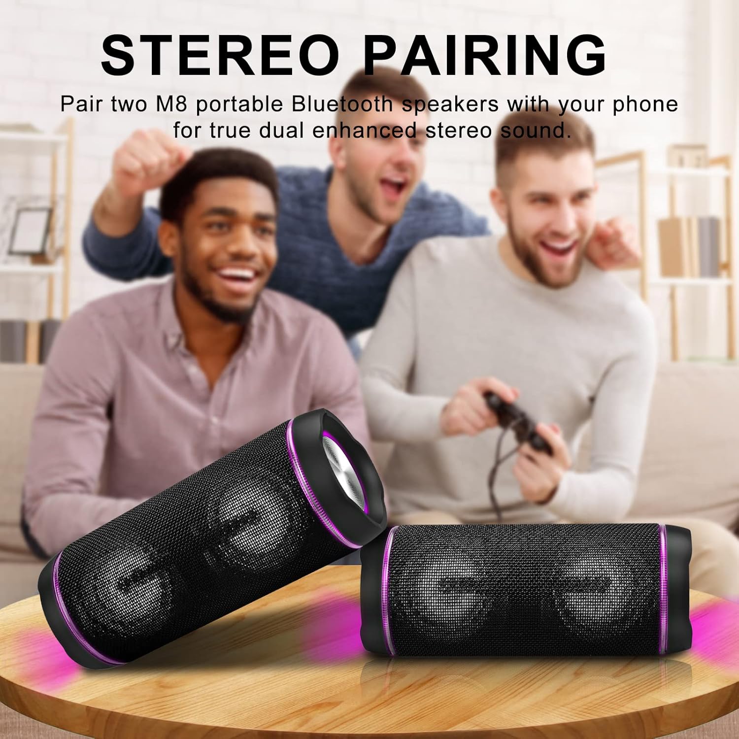 EDUPLINK Portable Bluetooth Speaker 40 Watt Bocina Bluetooth Switch Between Bluetooth Pairing and Aux-in Mode by Call Button USB Charge Out - Black