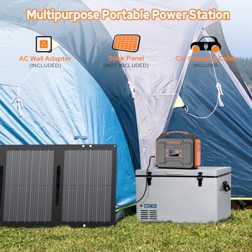 ZeroKor Portable Power Station,Outdoor Solar Generator with DC AC Outlet for Home Use Camping RV Travel