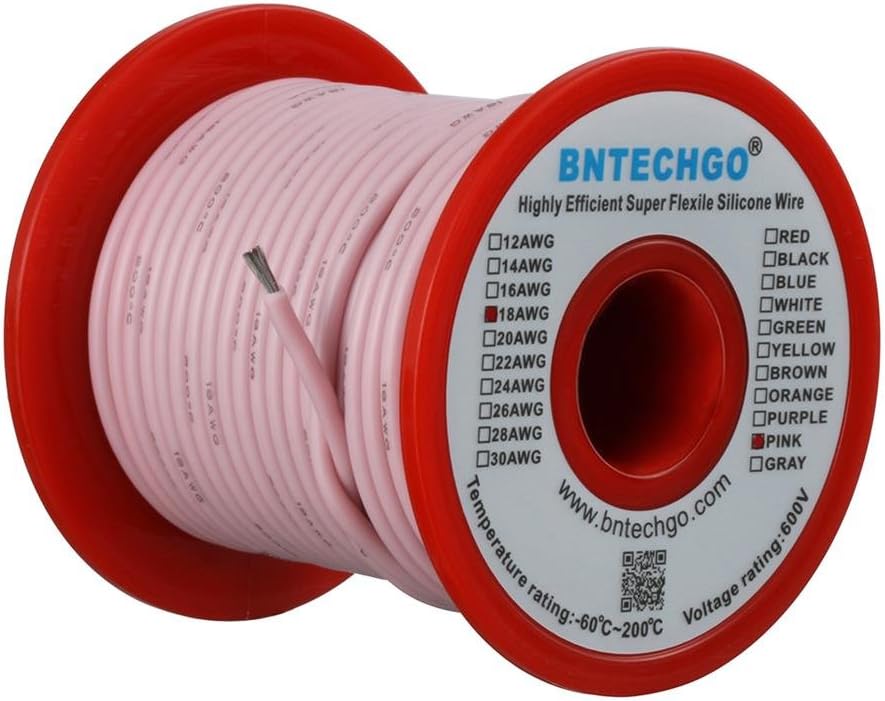BNTECHGO 18 Gauge Silicone Wire Kit 7 Color Each 50 ft Flexible 18 AWG Stranded Tinned Copper Wire Pack of 2
