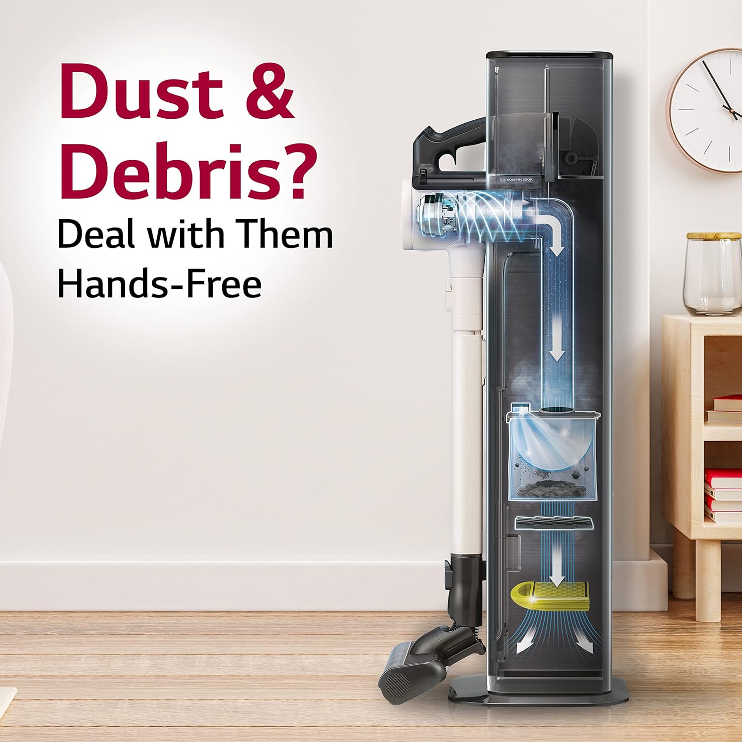 LG CordZero Auto Empty Cordless Stick Vacuum Cleaner Wet Mop All in One Tower, Extra Removable Battery, Up to 120 Min, Handheld, Powerful Suction, Hard Floor, Carpet, Car, Pet Hair, A939KBGS