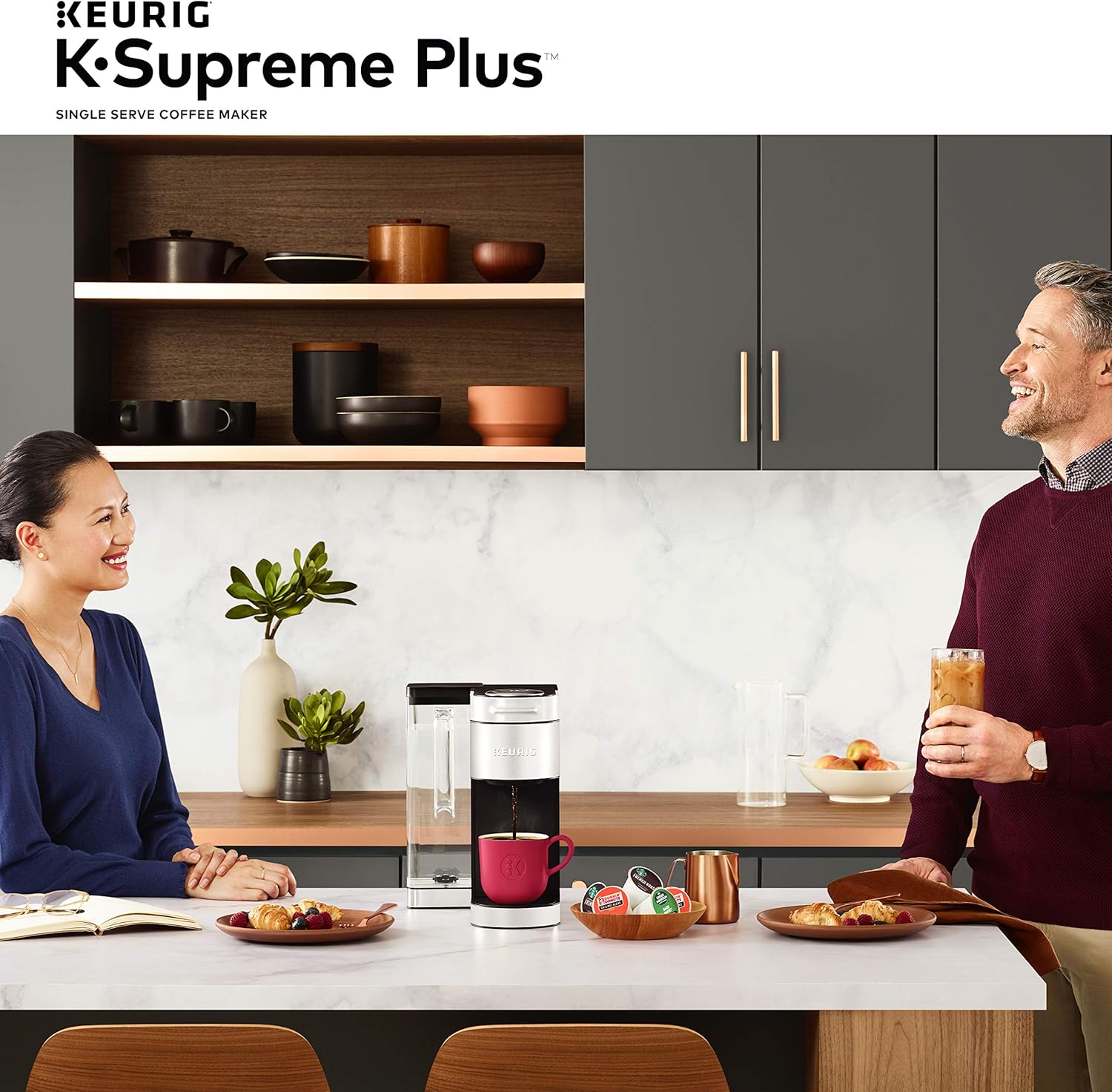 Keurig K-Supreme Plus Single Serve Coffee Maker with Caribou Coffee Favorites Variety Pack, 40 K-Cup Pods