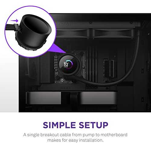 NZXT Kraken 240 RGB - 240mm AIO CPU Liquid Cooler - RL-KR240-B1 - Customizable 1.54" Square LCD Display for Images, Performance Metrics - High-Performance Pump - 2 x F120 RGB Core Fans - Black