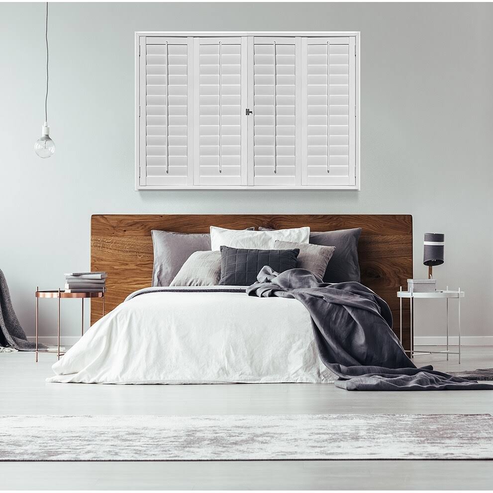 Panoramix Shutters 3.5x22 Louvers, Faux Wood Made in The USA - 39x22W x 63x22H - White