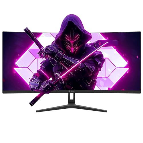 CRUA 30Inch Ultrawide Curved Monitor, 21:9 WFHD(2560x1080P) VA Computer Monitor, 120% sRGB 100HZ 1500R PC Monitors Support FreeSync, Wall-Mounted, with HDMI/DP Display Port-Black