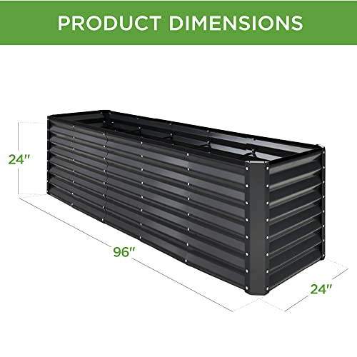 Best Choice Products 8x4x2ft Outdoor Metal Raised Garden Bed, Deep Root Planter Box for Vegetables, Flowers, Herbs, and Succulents w/ 478 Gallon Capacity - Gray