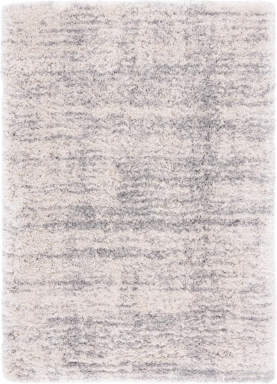 SAFAVIEH Iceland Shag Collection Area Rug - 6' x 9', Ivory & Grey, Modern Design, Non-Shedding & Easy Care, 2.6-inch Thick Ideal for High Traffic Areas in Living Room, Bedroom (ISG511A)
