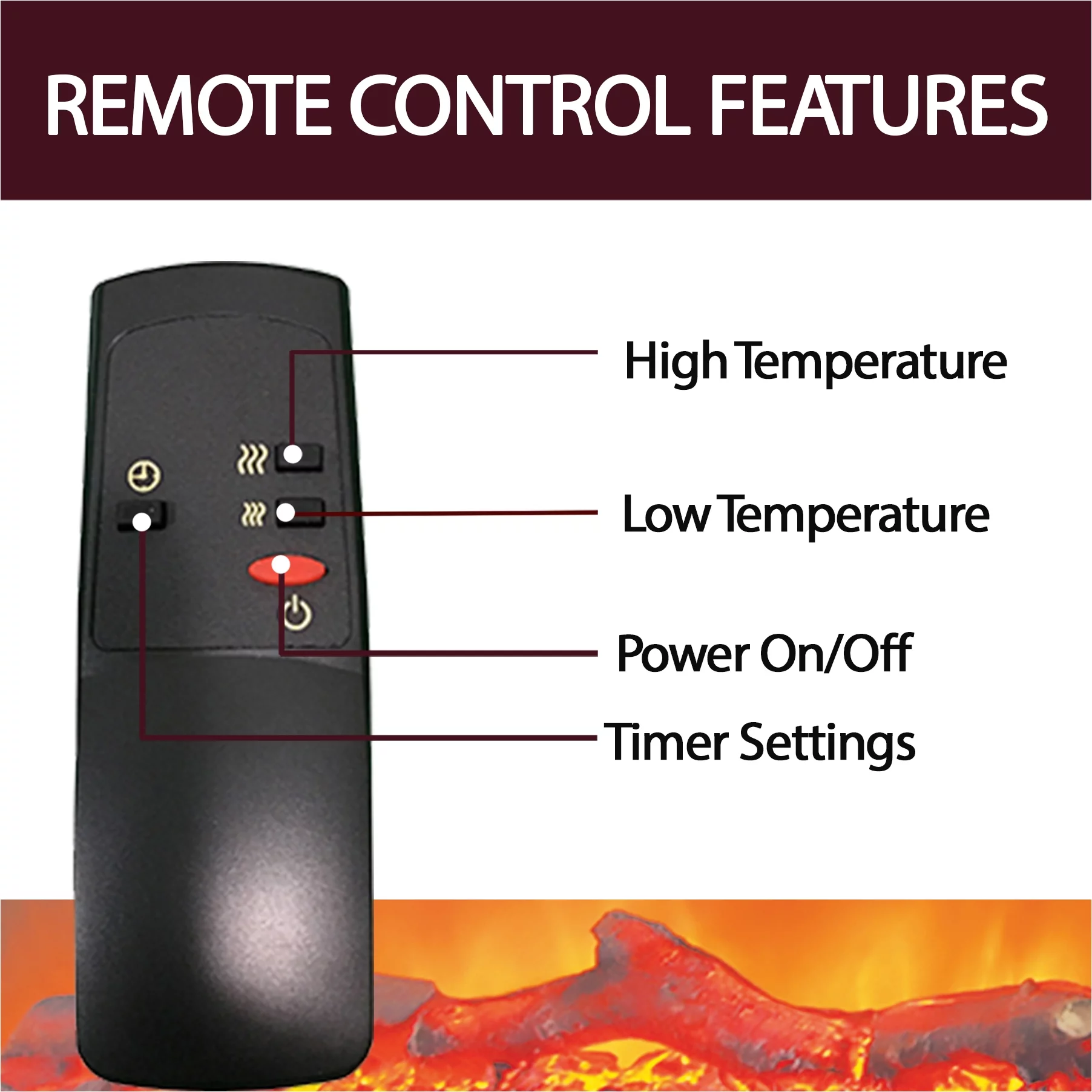Cambridge 27-In. Freestanding 5116 BTU Electric Fireplace Heater Insert with Remote Control and 9-Hour Timer