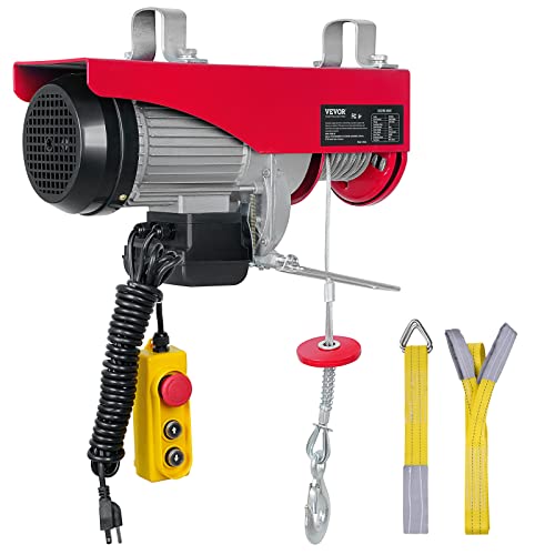 VEVOR 14ft 1320lbs Electric Hoist, 110v Electric Hoist 40ft/20ft Lifting Height for Garage Warehouse Factory