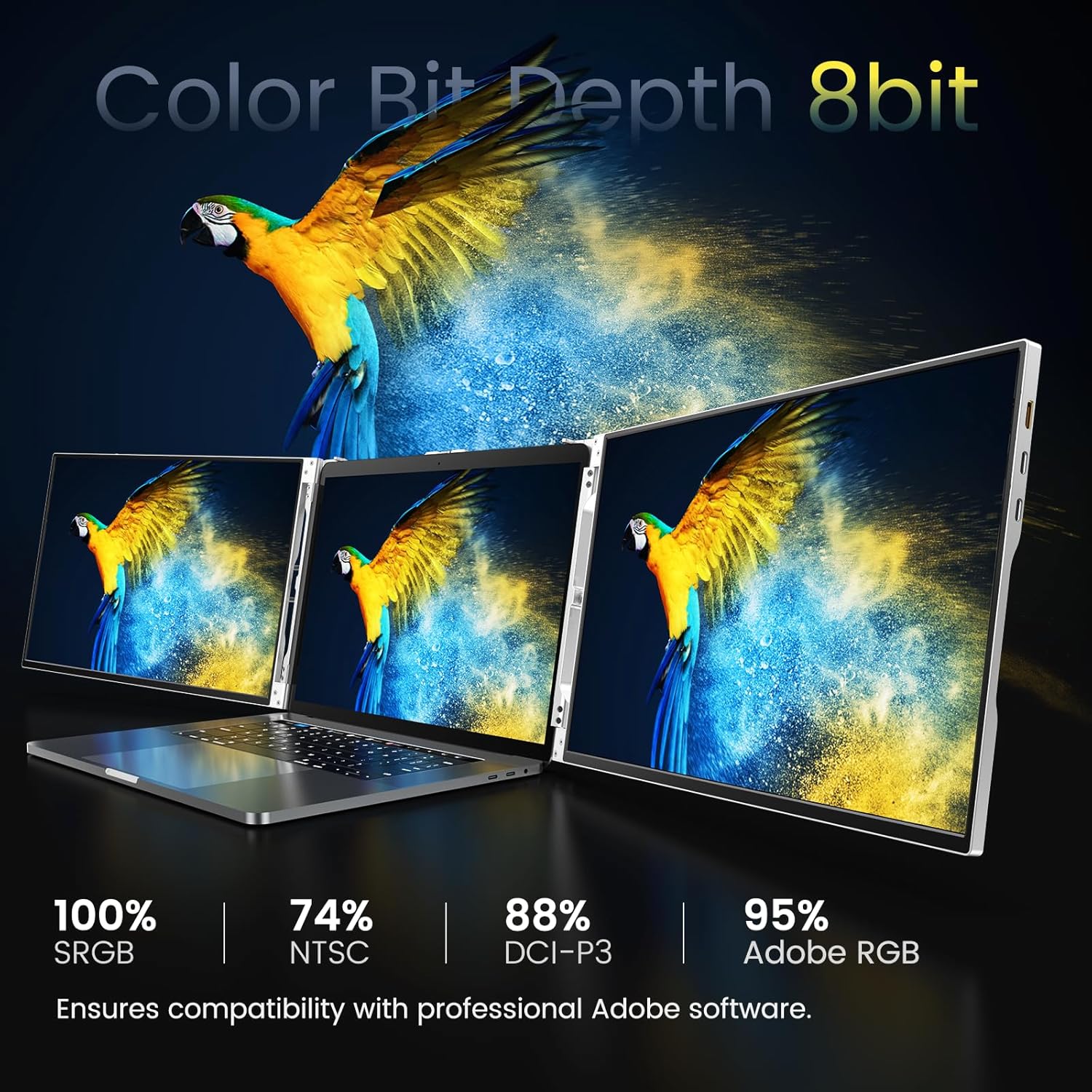 L LIMINK LK15 Portable Triple Monitor for 13-16" Laptop LK16 Portable Triple Monitor for 15-17.3 Inch Laptop