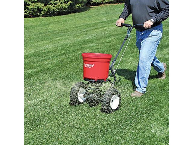 Earthway 50 Pound Broadcast Walk Behind Seed u0026 Salt Spreader with Salt Deflector