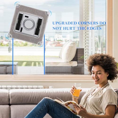 Window Cleaning Robot with Ultra-Thin 5600PA Auto Dual Two-Way Water Jet Model Glass Cleaning Automatic Smart Robot Cleaner Window Vacuum Cleaner Tiles/Class Door Indoor