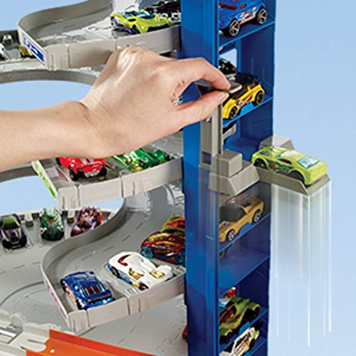 Hot Wheels Toy Car Track Set & 4 1:64 Scale Cars, Super Ultimate Garage, 3+ ft Tall with Motorized Gorilla & Storage for 140 Cars (Amazon Exclusive)