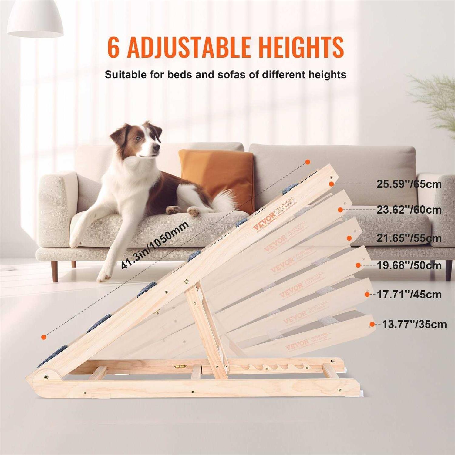 VEVOR Dog Ramp Folding Pet Ramp for Bed Adjustable Dog Ramp for Small - Pet Supplies online store