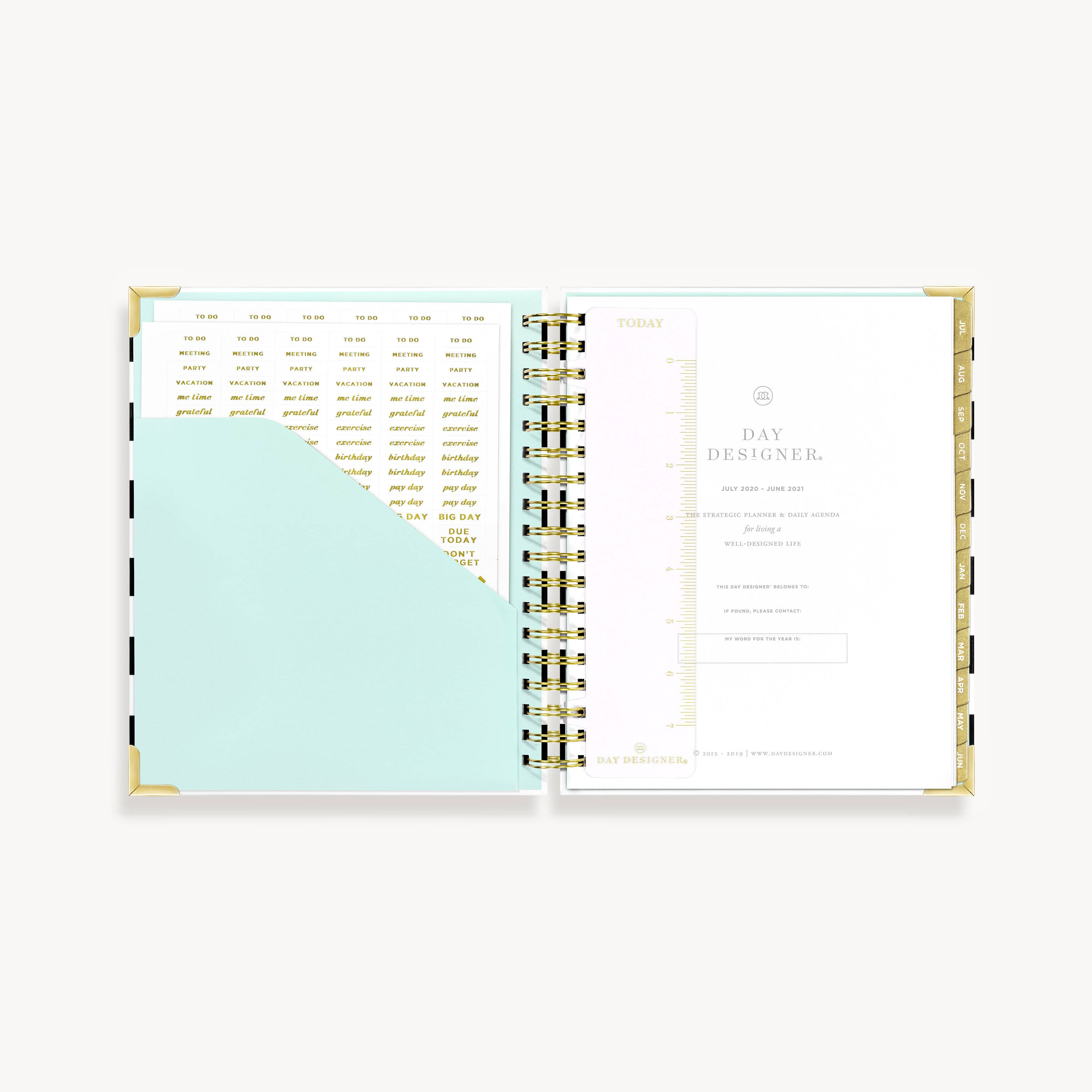 Day Designer 2021-2022 Academic Year Deluxe Weekly Planner, Life and - Black