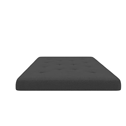 REALROOMS Cozey 6-Inch Bonnell Coil Futon Mattress, Microfiber, Full, Dark Gray