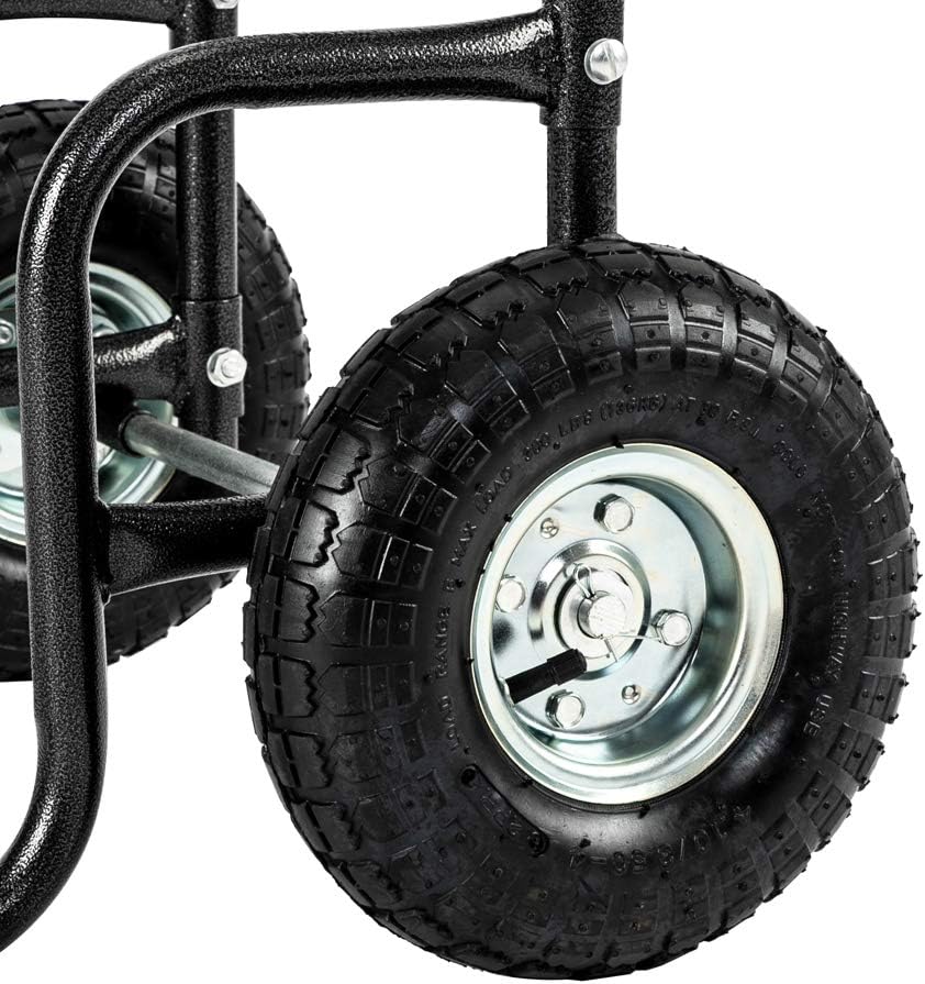 ROVSUN Firewood Cart Wood Hauler Fireplace Log Carrier Mover, Outdoor Indoor Wood w/ Rolling Wheel Dolly Storage Holder