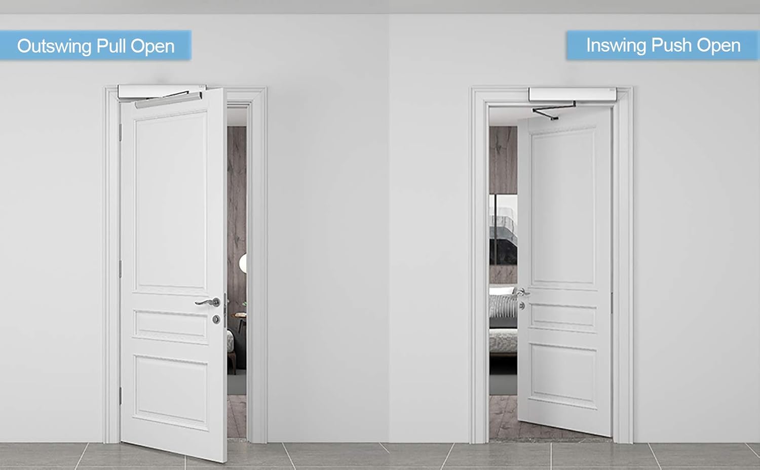 Handicap Door Opener for Disabled People, Low Energy ADA Swing Door Operator with Stainless Steel Handicap Push Buttons