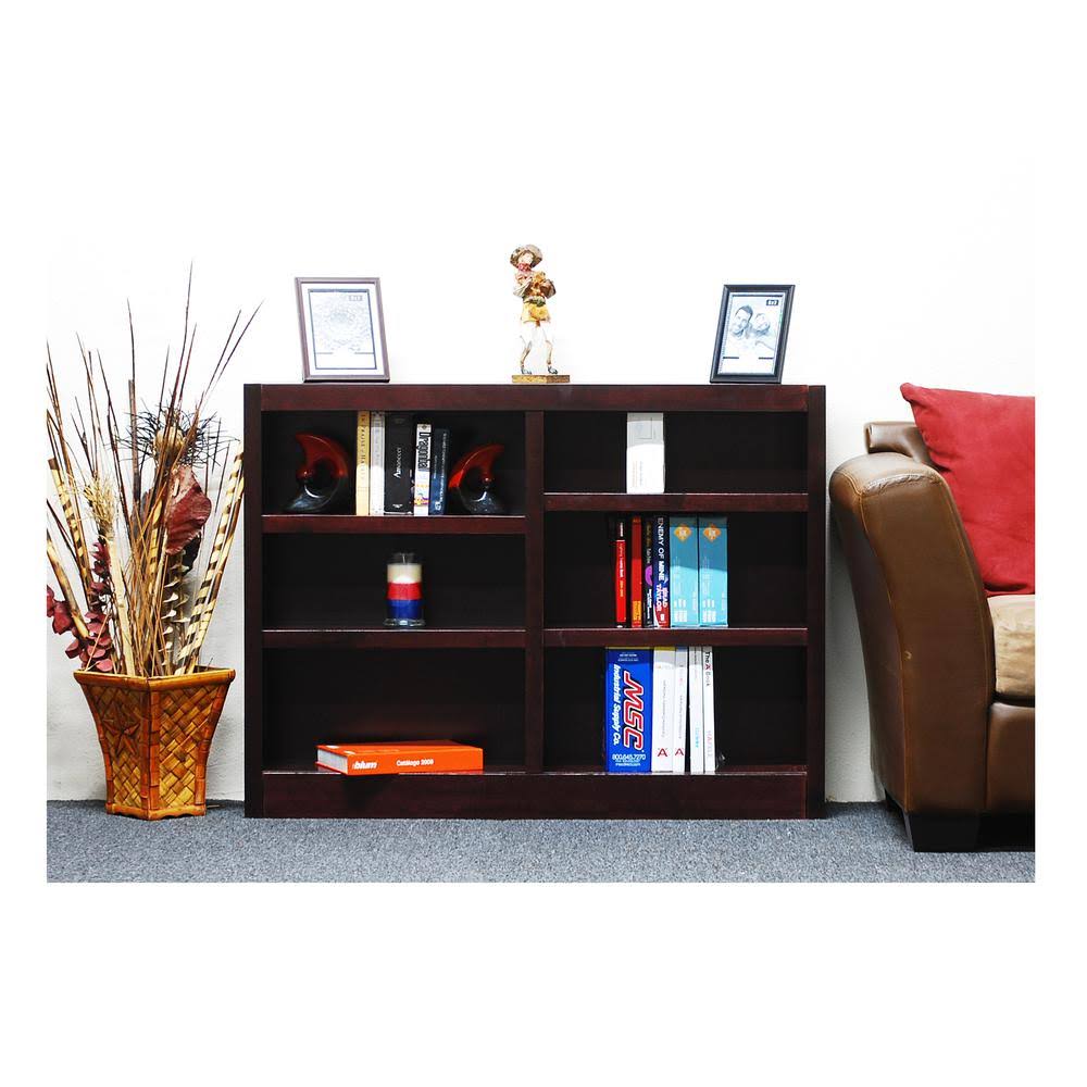 Concepts in Wood Double Wide Bookcase 6 Shelves Cherry