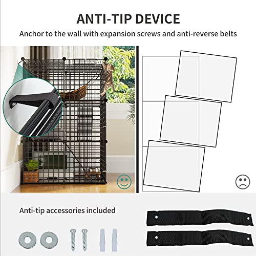 YITAHOME Outdoor Cat Enclosures Catio Large Cat Cage Cat House with Roof Hammock Platforms DIY Pet Kennels Playpen for 1-6 Cats Rv Garden