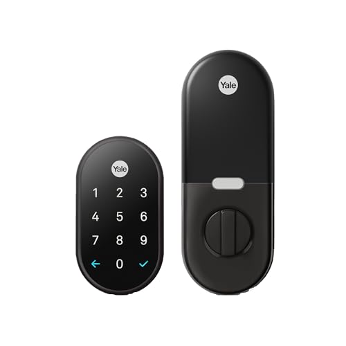 Google Nest x Yale Lock - Tamper-Proof Smart Lock for Keyless Entry - Keypad Deadbolt Lock for Front Door - Satin Nickel