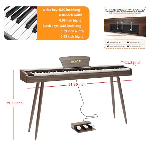 88 Key Fully Weighted Electric Piano Keyboard Hammer Action Full-size Digital Pianos for Beginners Adults Wooden Upright Piano with Sheet Music Stand Triple Pedal, Supports USB-MIDI Black