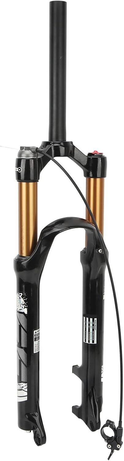 Bike Fork, Mg Aluminum Alloy Stable Straight Steerer 120mm Stroke Mountain Bike Front Fork Impact Resistant 26inch for Riding Cycling