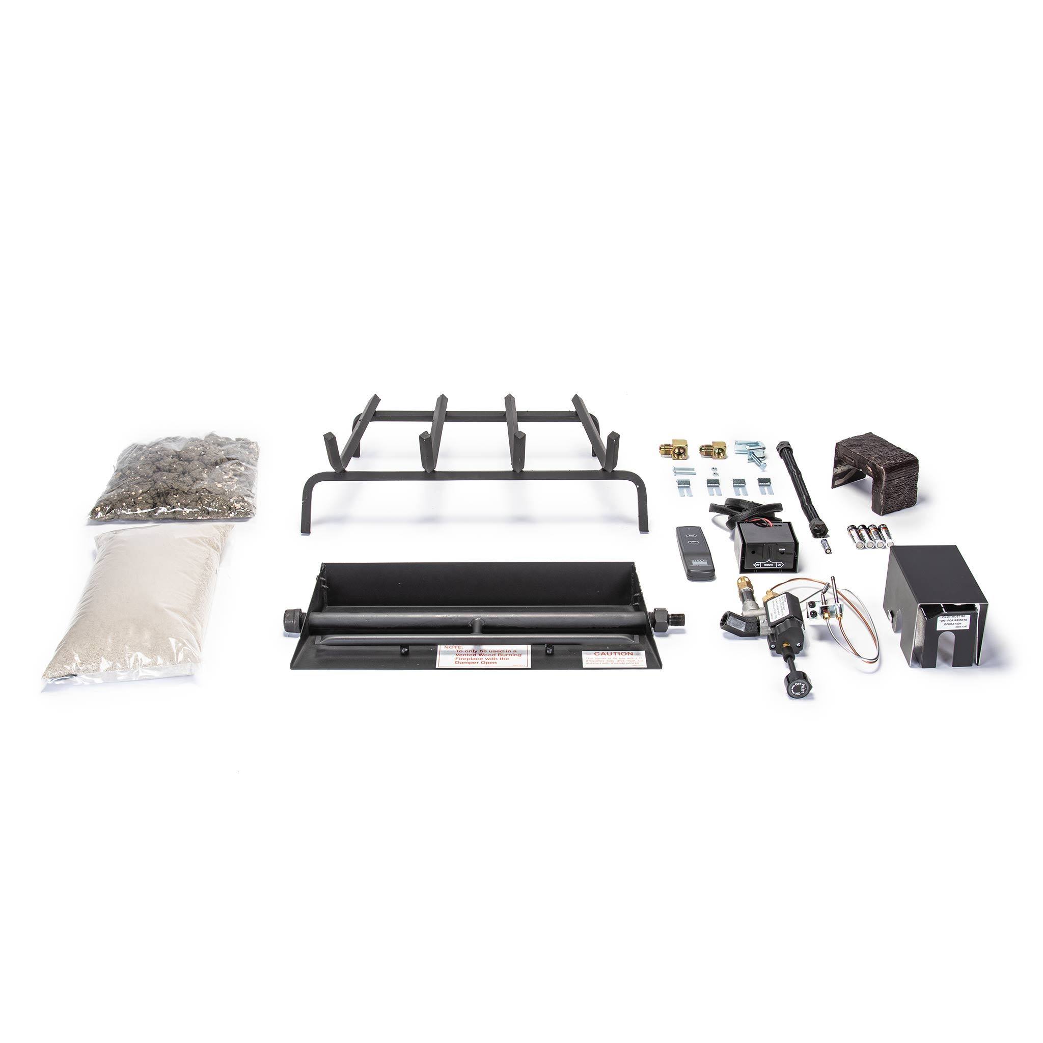 Real Fyre Vented G45 Fireplace Burner - 36x22 Propane Standing Pilot with Manual Safety Valve