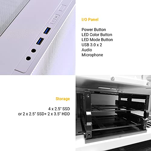 LIAN LI High Airflow Mid-Tower ATX PC Case with RGB Fans, Tempered Glass Side Panel, USB-C Port (LANCOOL 205 MESH C, White)