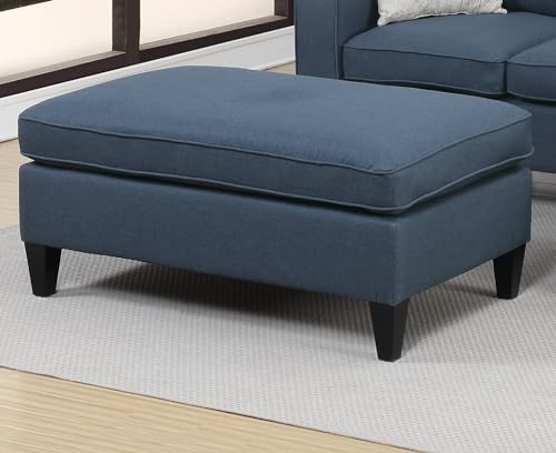 3Pc Reversible Sectional Couches for Living Room, Black Tufted Polyfiber Wood Legs Chaise Sofa with Ottoman Pillows Cushion Couch