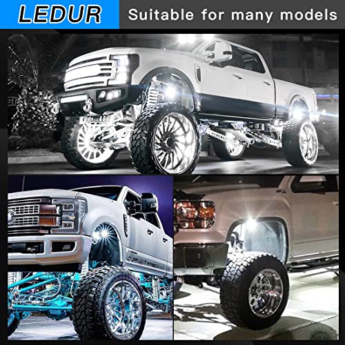 LEDUR R3 Rock Lights White 16PODS White Rock Lights with 540LM 64LED Lights for Je-ep Offroad Trucks UTV Boat RZR Shockproof Waterproof Lights High Power Underbody Neon Trail Rig DC9-32V