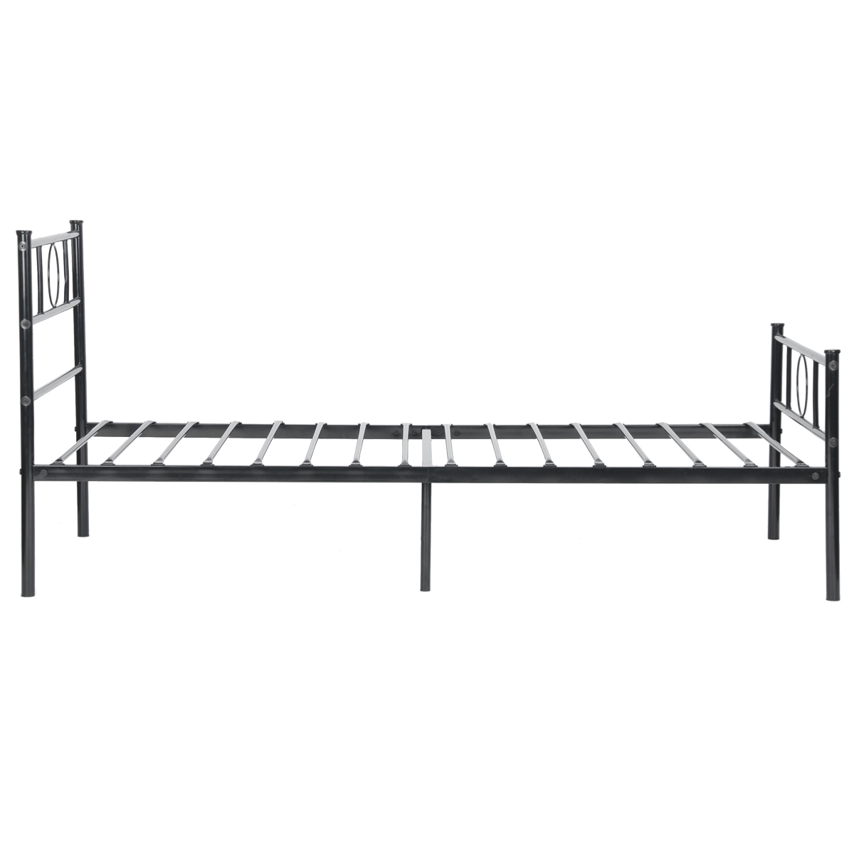 Teledu Metal Single Bed/Metal Platform Bed Frame/Foundation (Black)